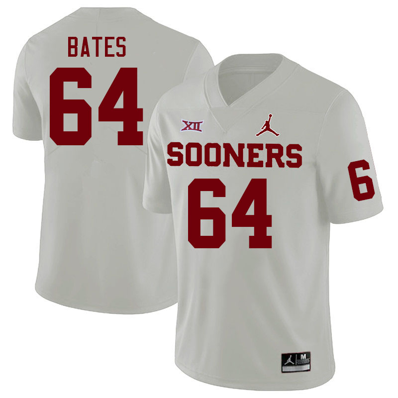 Men #64 Joshua Bates Oklahoma Sooners College Football Jerseys Stitched-White - Click Image to Close